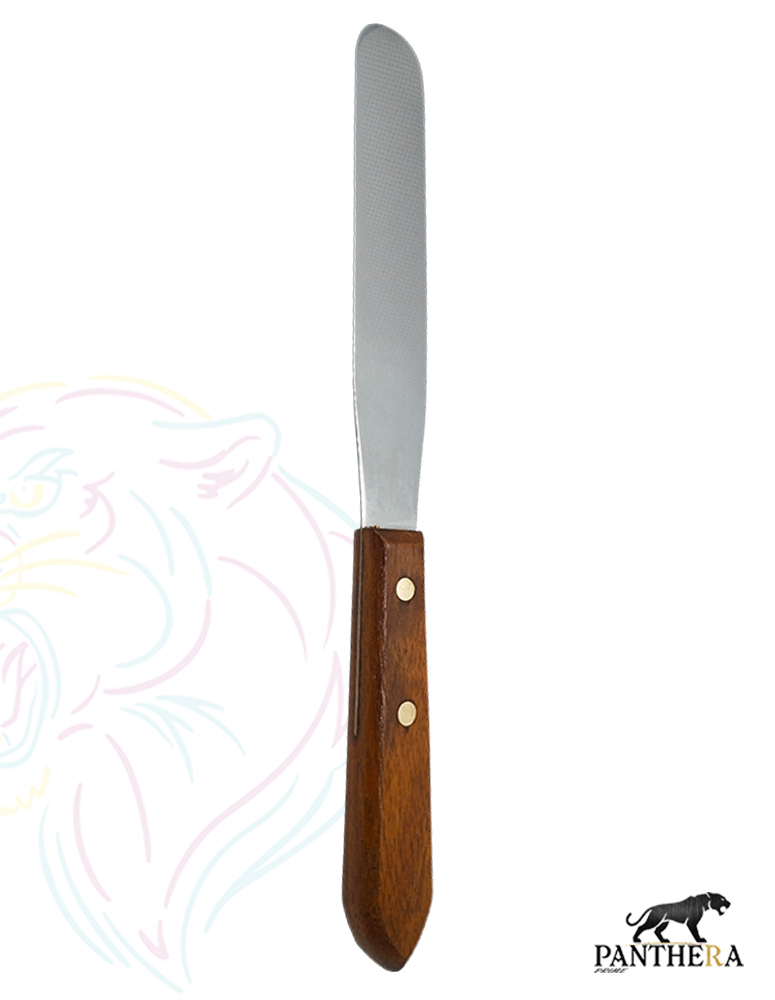 Spatula Flexible Steel Blade Wooden Handle - blade length 6"  width 2.5cm