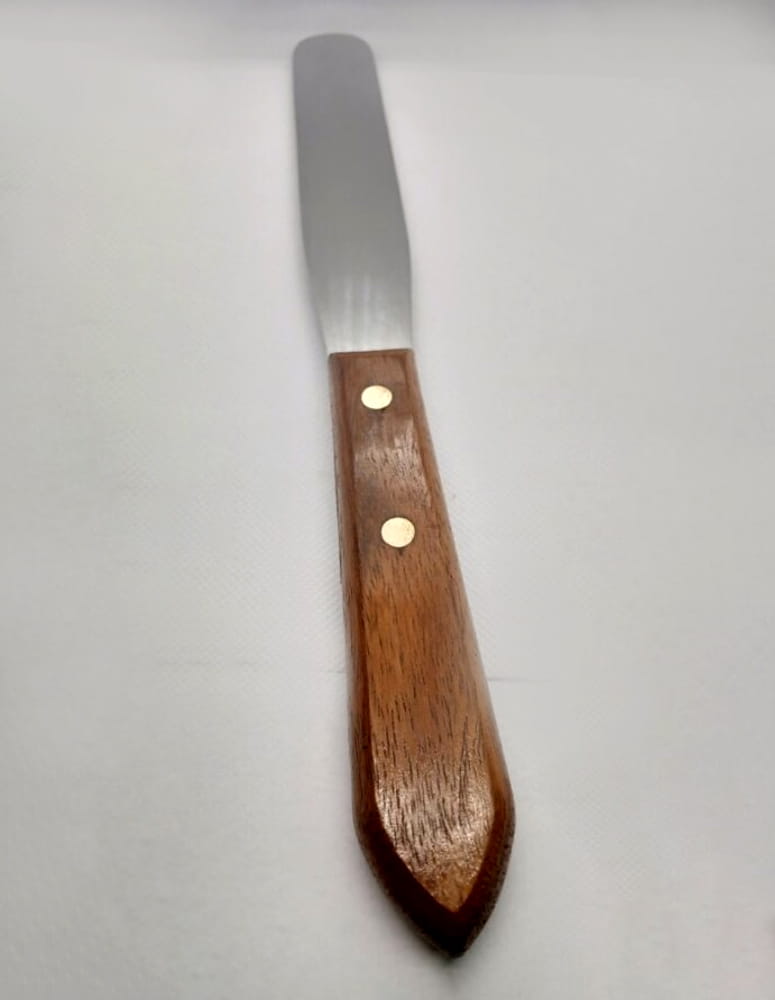 Spatula Flexible Steel Blade Wooden Handle - 4"