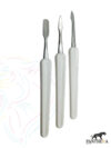 Nail Cuticle Shape & Prepare Set - 3pcs Cuticle Pusher, knife Stainless Steel Plastic handle