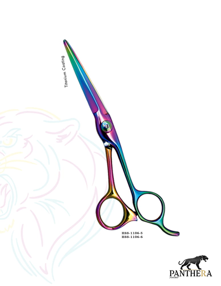 Razor Scissor Elegant Sweeping Ergonomic Handle - Multi-Color Finish, 5.5"